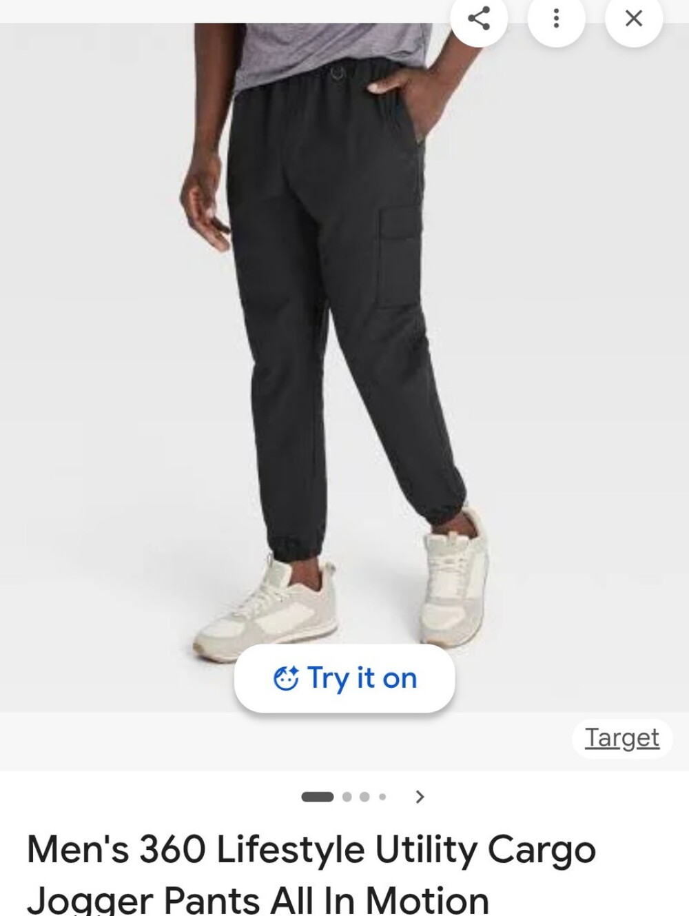 all in motion Black Cargo Jogger Pants